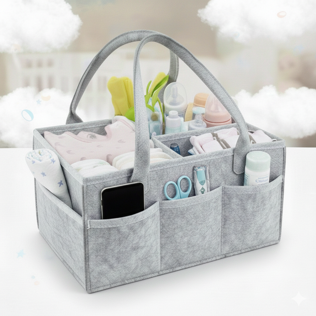 Baby Diaper Caddy Organizer with Handle