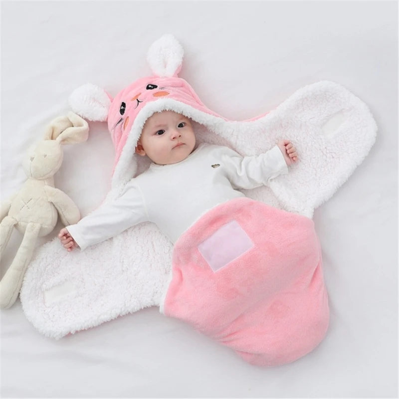 Baby Plush Swaddle - (3-9 Months) (Pink Rabbit)