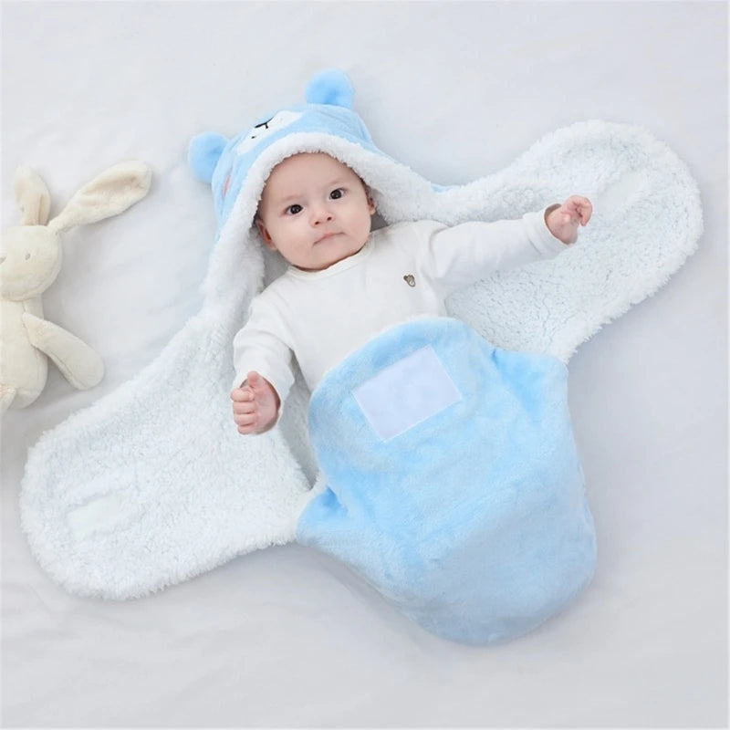Baby Plush Swaddle - (3-9 Months) (Blue Bear)