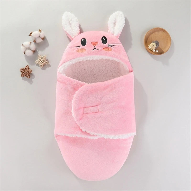 Baby Plush Swaddle - (3-9 Months) (Pink Rabbit)