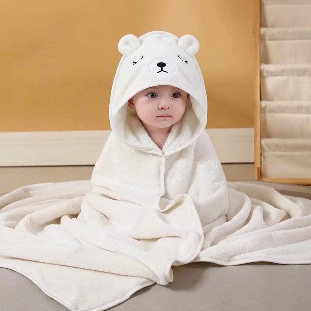 Hooded Bath Towel - White