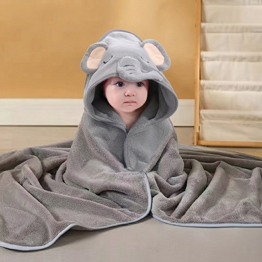 Hooded Bath Towel - Grey